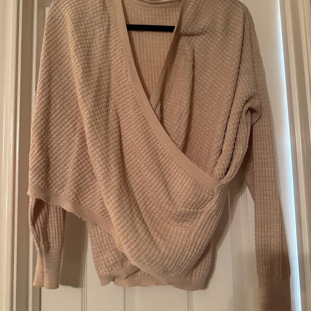Cozy Beige Wrap Sweater